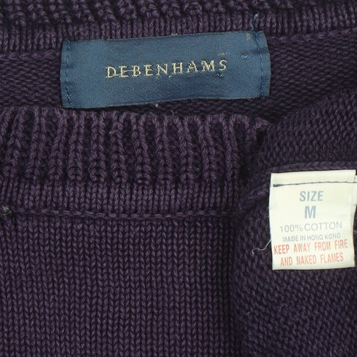 Debenhams Men's Purple Cotton Pullover, Size M