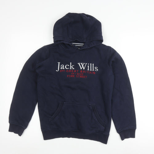 Jack Wills Boys Blue Hoodie 10-11 Years Pullover Casual