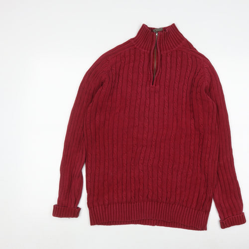 Rochas Men's Red Cable-Knit Pullover - M