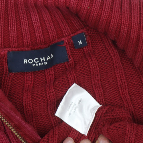 Rochas Men's Red Cable-Knit Pullover - M