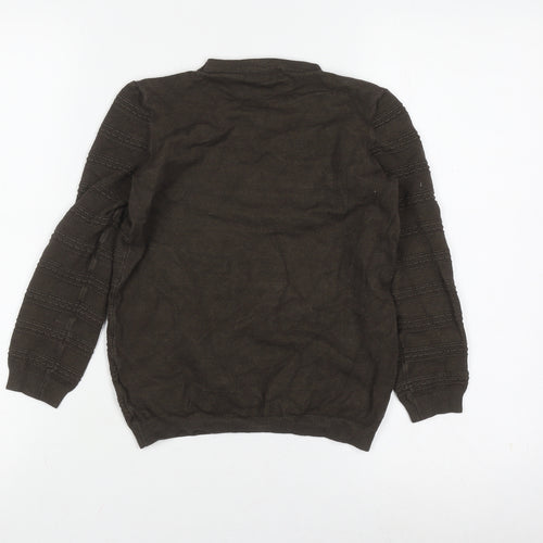Warehouse Girls Brown Knit Crew Neck Pullover Jumper Size 8