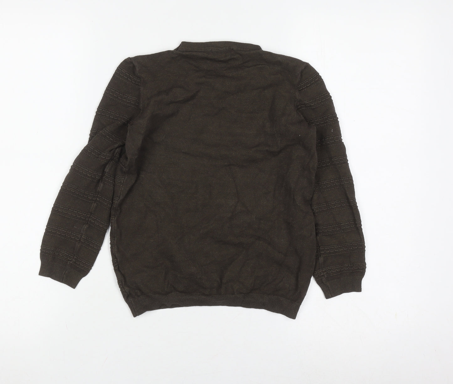 Warehouse Girls Brown Knit Crew Neck Pullover Jumper Size 8
