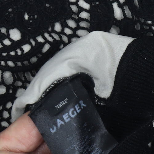 Jaeger Women's Black Lace Pullover Jumper