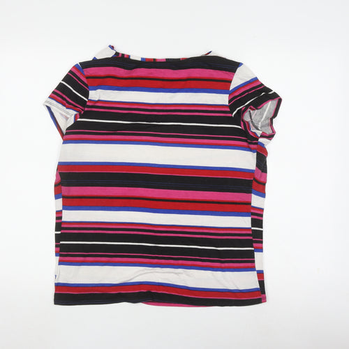 Aphorism Women's Multicoloured Striped Top, L, Cowl Neck