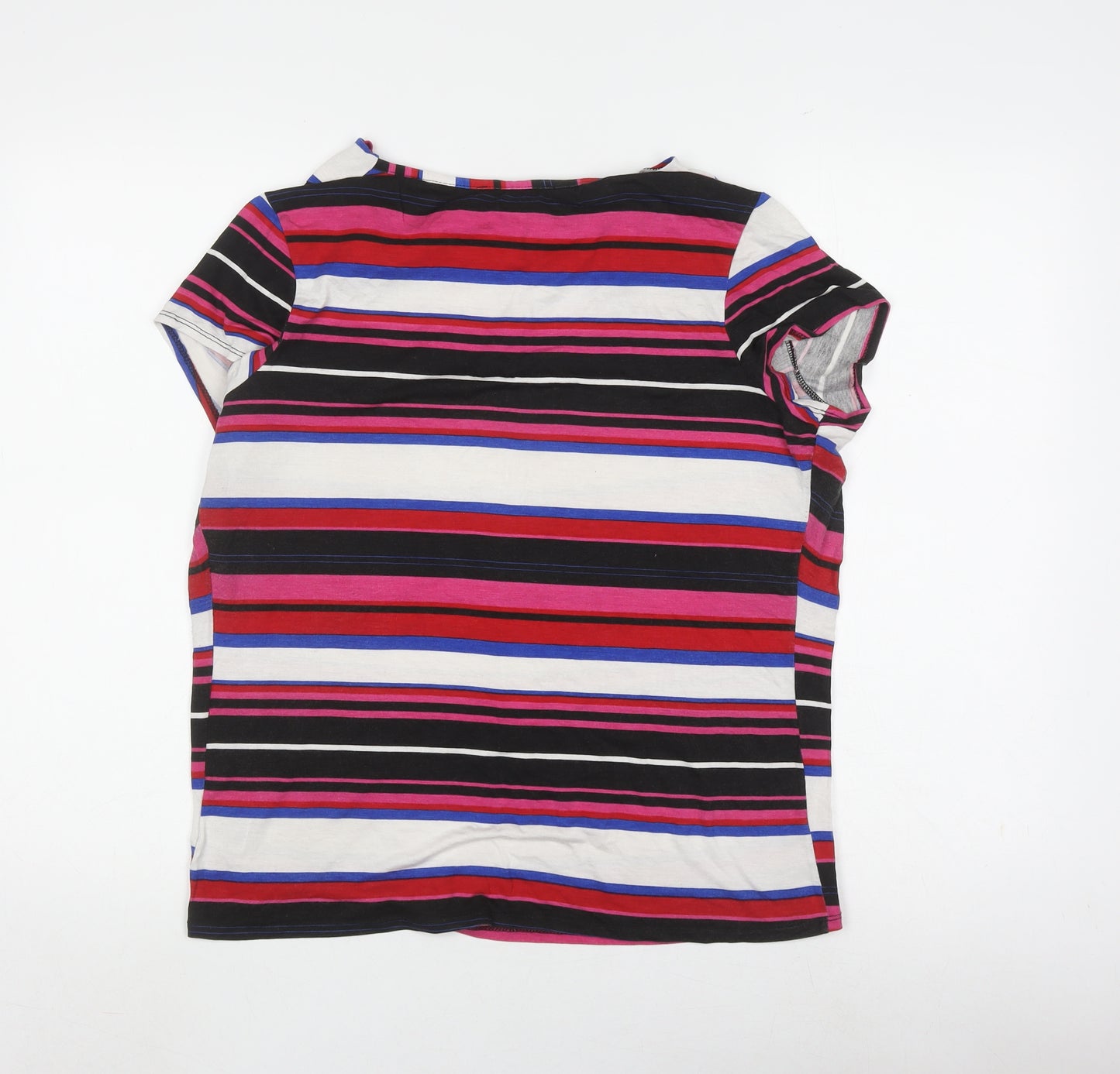 Aphorism Women's Multicoloured Striped Top, L, Cowl Neck