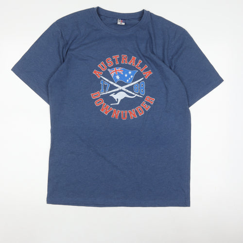 Australia Downunder T-Shirt XL Blue Men's Patriotic Graphic
