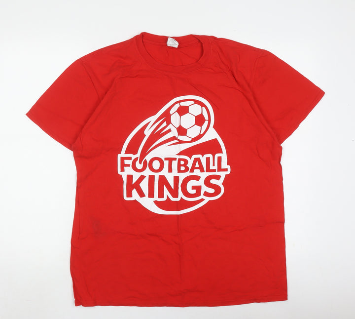 Gildan Mens Red Sports T-Shirt Size L