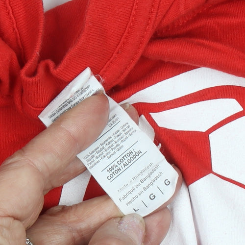 Gildan Mens Red Sports T-Shirt Size L