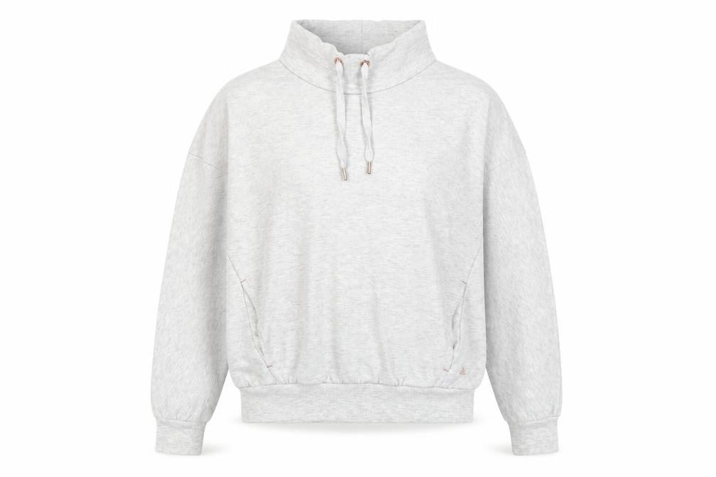 Front view of Next Women's Grey Sweatshirt, size 8, High Neck, Casual