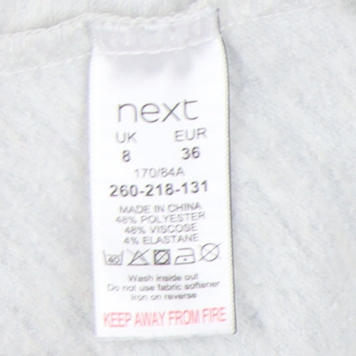 Next Women's Grey Sweatshirt, Size 8, High Neck, Casual