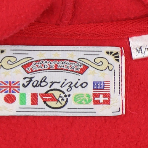 Fabrizio Red Unisex Hoodie M Pullover Casual Winter