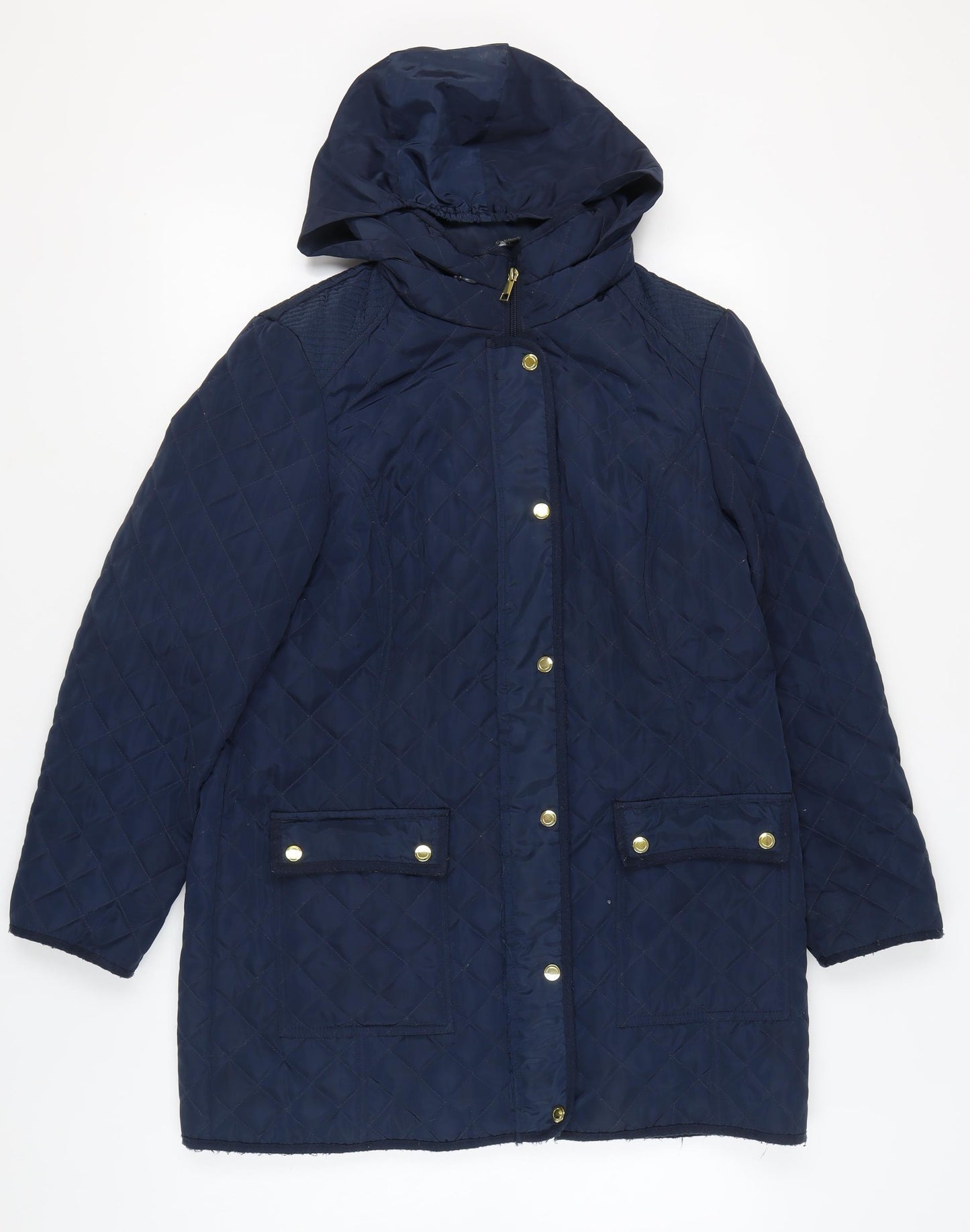 Bonmarché Women's Blue Quilted Jacket Size 16