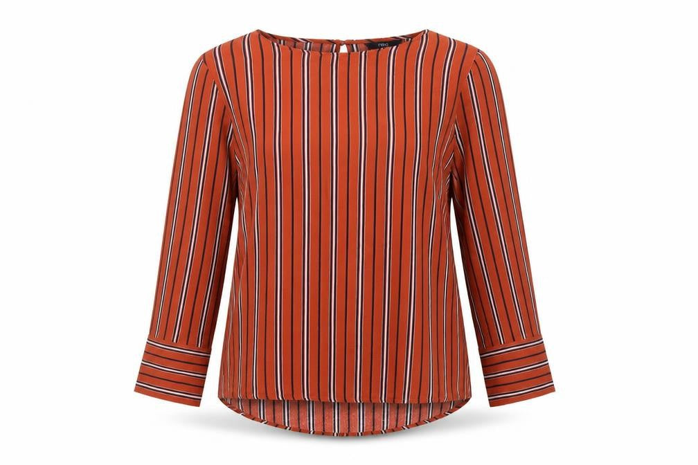 Front view of Next Women's Multicoloured Striped Blouse, size 18