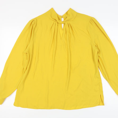 Dorothy Perkins Women’s Yellow High Neck Blouse Size 18