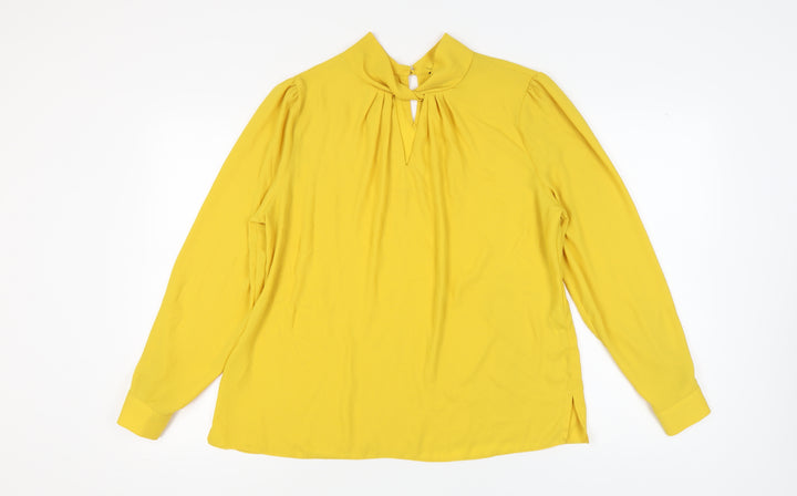 Dorothy Perkins Women’s Yellow High Neck Blouse Size 18