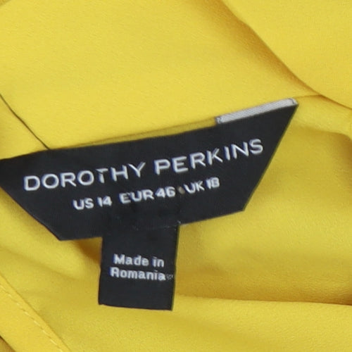 Dorothy Perkins Women’s Yellow High Neck Blouse Size 18