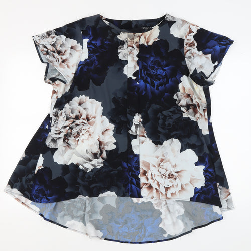 GRAZIA Women's Multicoloured Floral Tunic Blouse Size 22