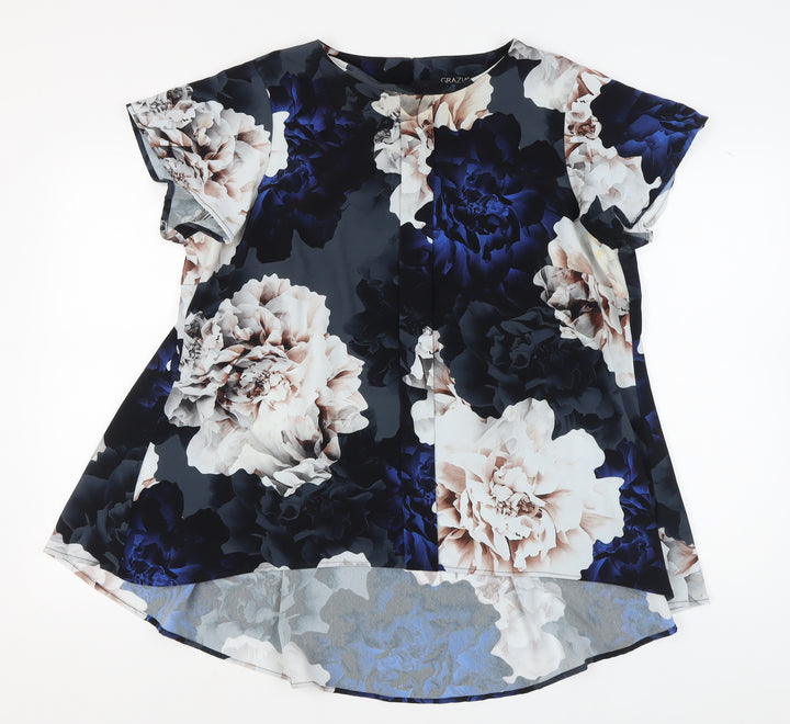 GRAZIA Women's Multicoloured Floral Tunic Blouse Size 22