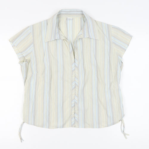 New Look Women's Multicoloured Striped Button-Up Shirt