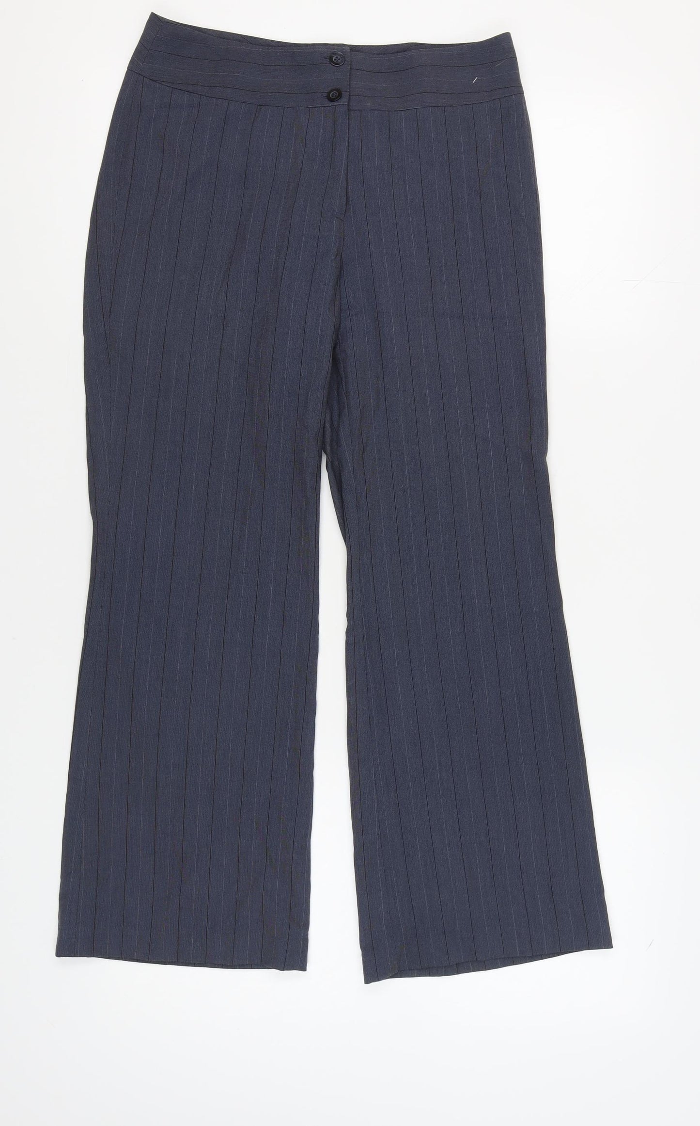 Next Women’s Petite Black Striped Trousers Size 10