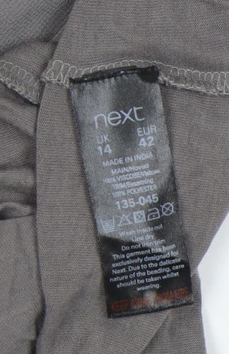 Next Women's Grey High Neck Sleeveless Blouse