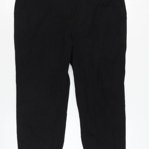 Next Women's Black Trousers 14L Cotton Elastane