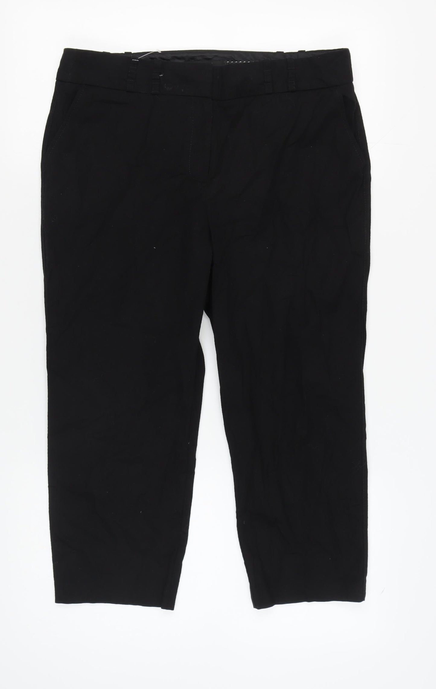 Next Women's Black Trousers 14L Cotton Elastane