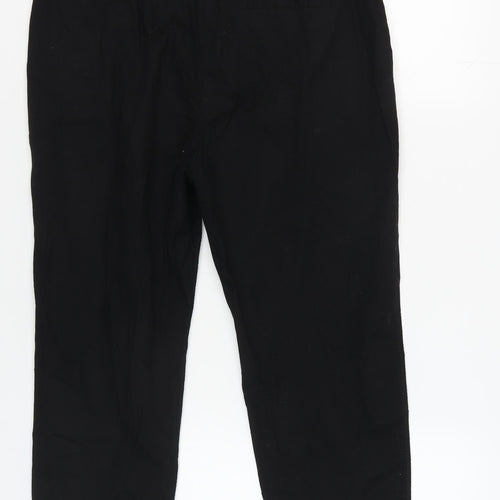 Next Women's Black Trousers 14L Cotton Elastane