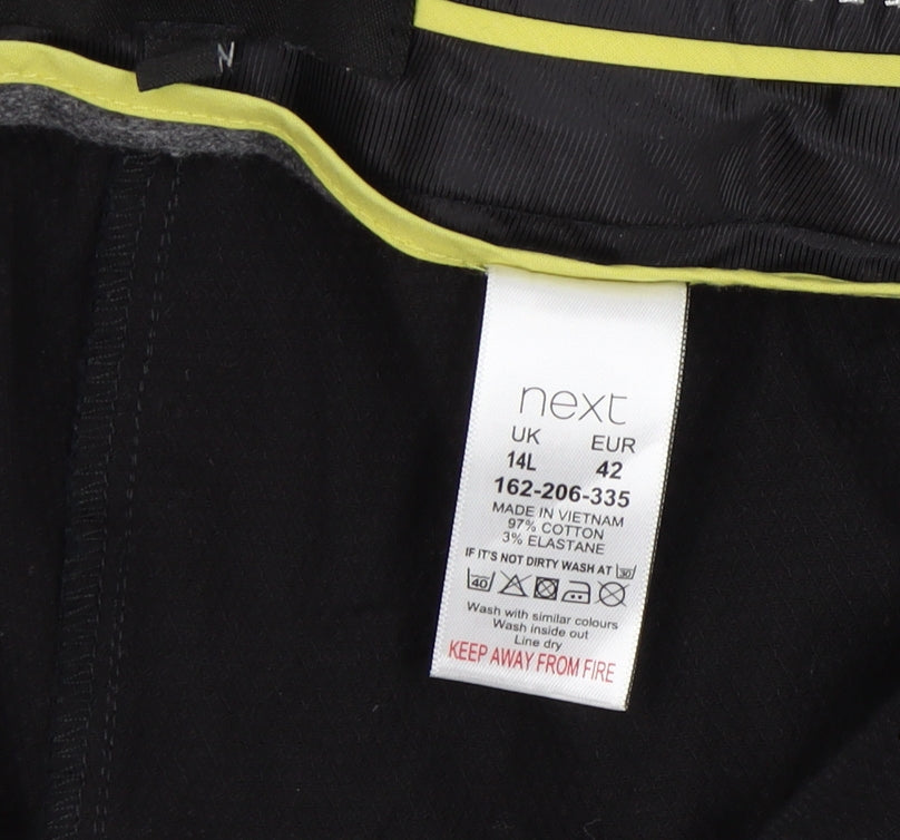 Next Women's Black Trousers 14L Cotton Elastane