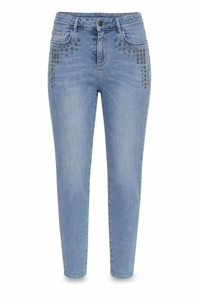 Next Women's Blue Skinny Jeans Size 10 Tall, Studded Accents