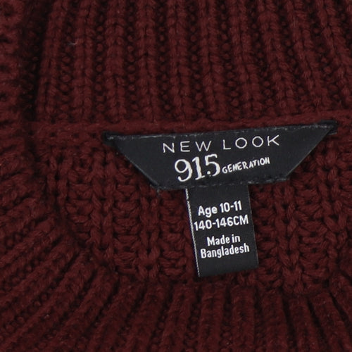 New Look Girls Red Pullover Jumper Size 10-11 Years