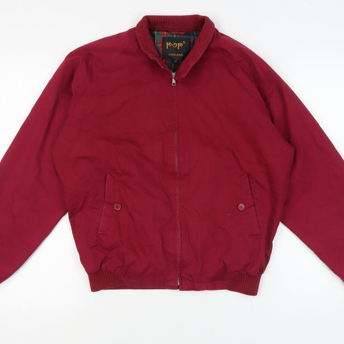 POP Men's Red Medium Basic Jacket with Zip Pockets