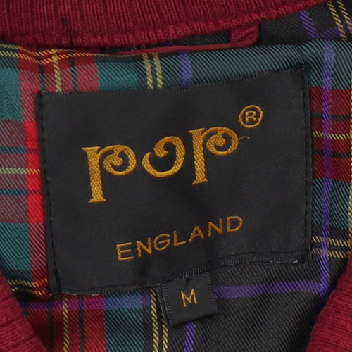 POP Men's Red Medium Basic Jacket with Zip Pockets