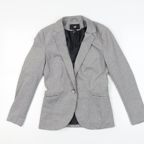 H&M Women's Grey Blazer, Size 6, Regular Fit
