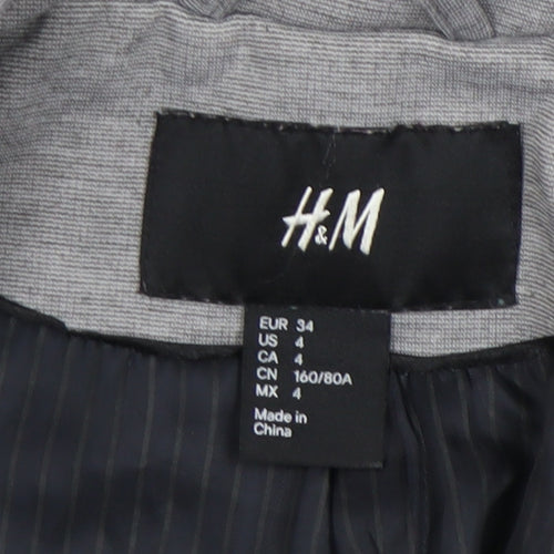 H&M Women's Grey Blazer, Size 6, Regular Fit