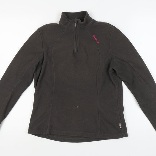 Quechua Women's Black 1/2 Zip Fleece Sweatshirt Size 12