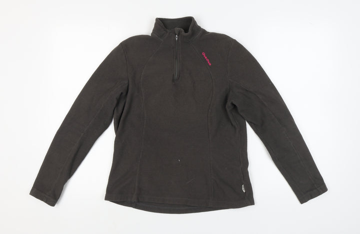 Quechua Women's Black 1/2 Zip Fleece Sweatshirt Size 12