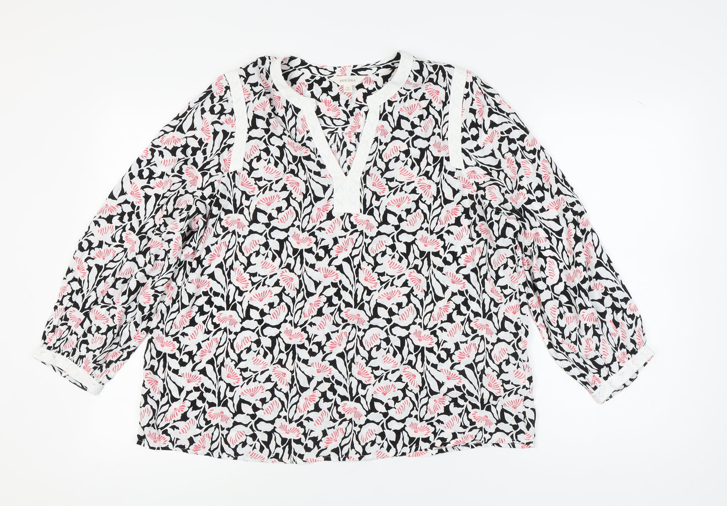 Per Una Women's Multicoloured Floral Blouse Size 14
