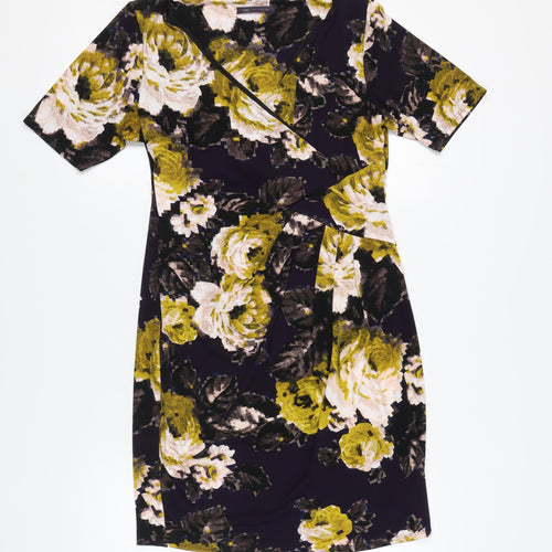 Marks and Spencer Women's Multicoloured Floral Wrap Dress, Size 14