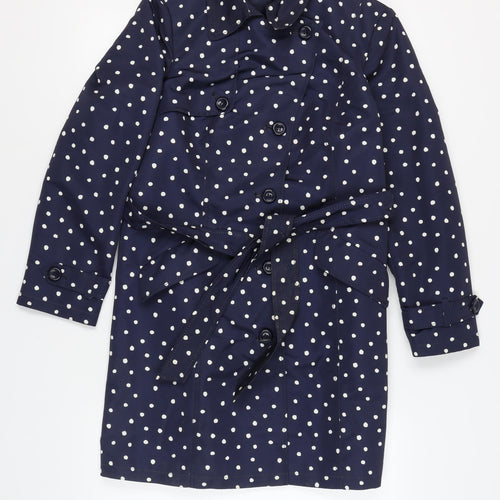 Marks and Spencer Women’s Blue Polka Dot Trench Coat Size 14