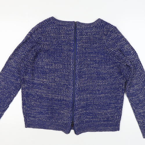 Therapy Women's Blue Chunky-Knit Pullover Jumper XL