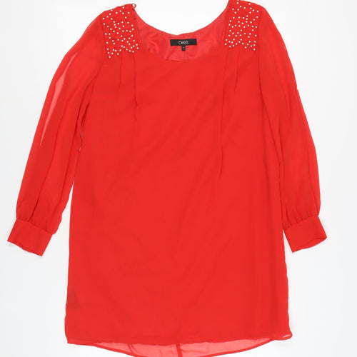 Next Women's Red Long Sleeve Dress, Size 14