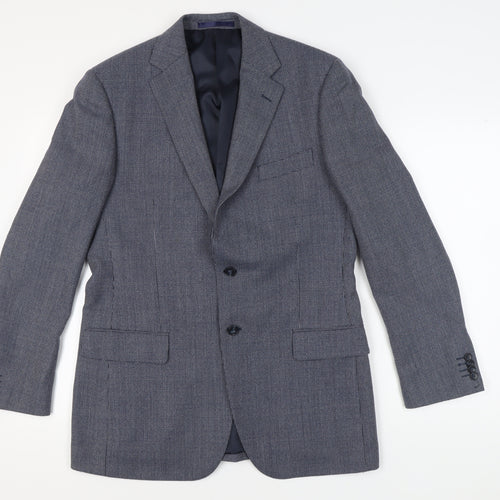 Marks and Spencer Men's Blue Check Blazer 40L