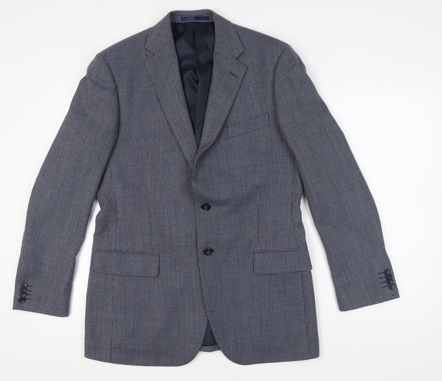 Marks and Spencer Men's Blue Check Blazer 40L