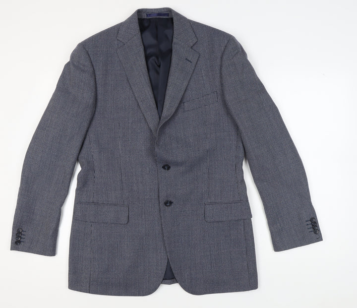 Marks and Spencer Men's Blue Check Blazer 40L