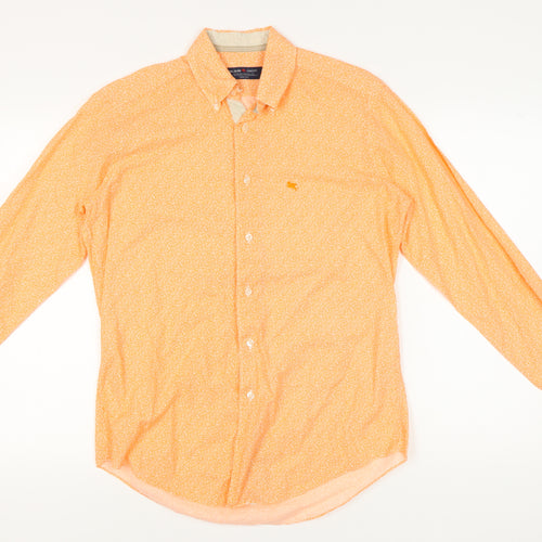 Pal Zileri Men's Orange Floral Button-Up Shirt L/S