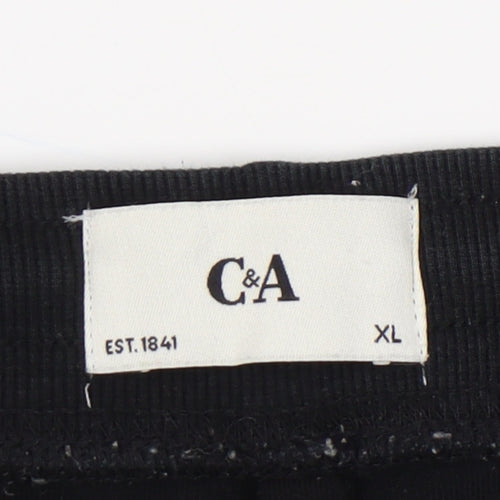 C&A Black Jogger Trousers XL Unisex Casual