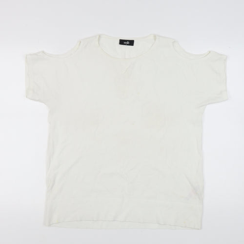 Wallis Women's White Cold Shoulder T-Shirt M