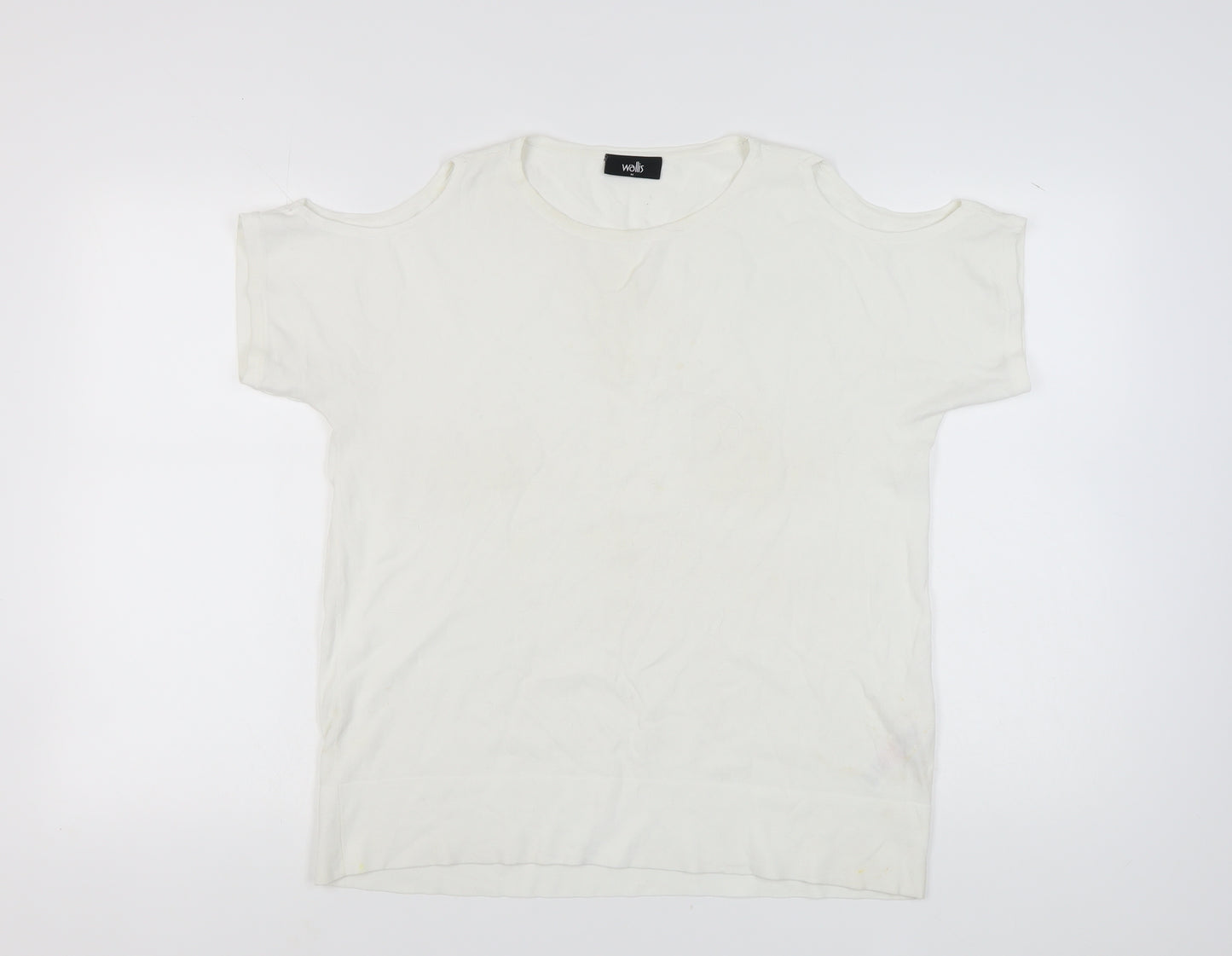 Wallis Women's White Cold Shoulder T-Shirt M