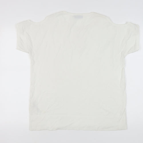 Wallis Women's White Cold Shoulder T-Shirt M